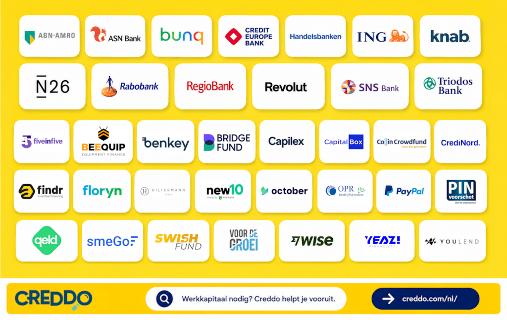 Aanbieders zakelijke financiering - Creddo NL